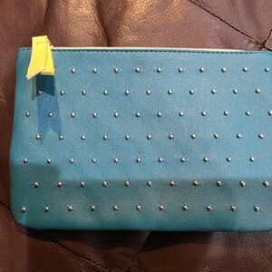 Ipsy Teal Studded Cosmetic Bag